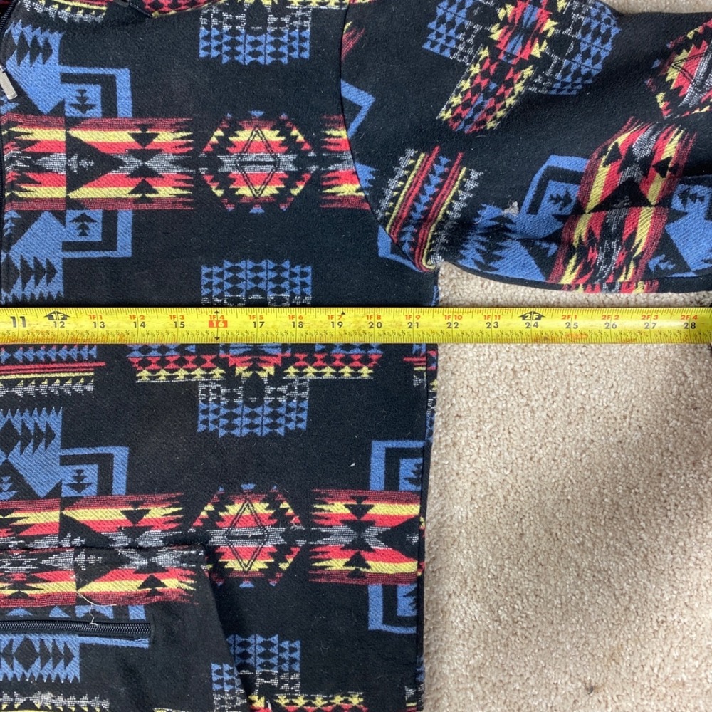 Native Fleece Aztec Print Hoodie Pullover Men's Size L Geometric - Picture 5 of 8
